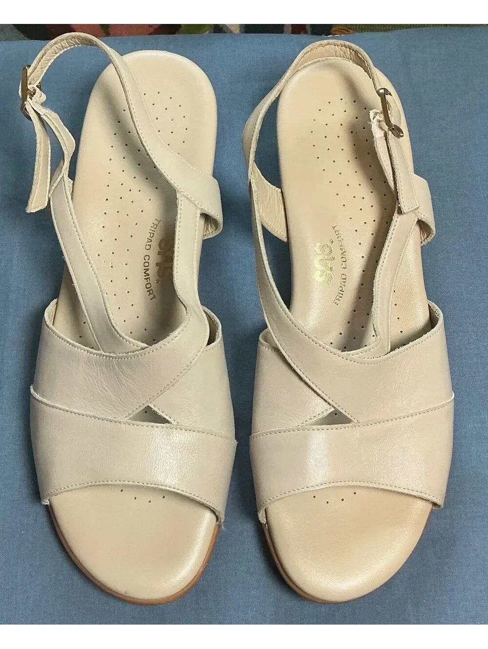 SAS Women's Leather Adjustable Comfort Sandals Size 9.5
